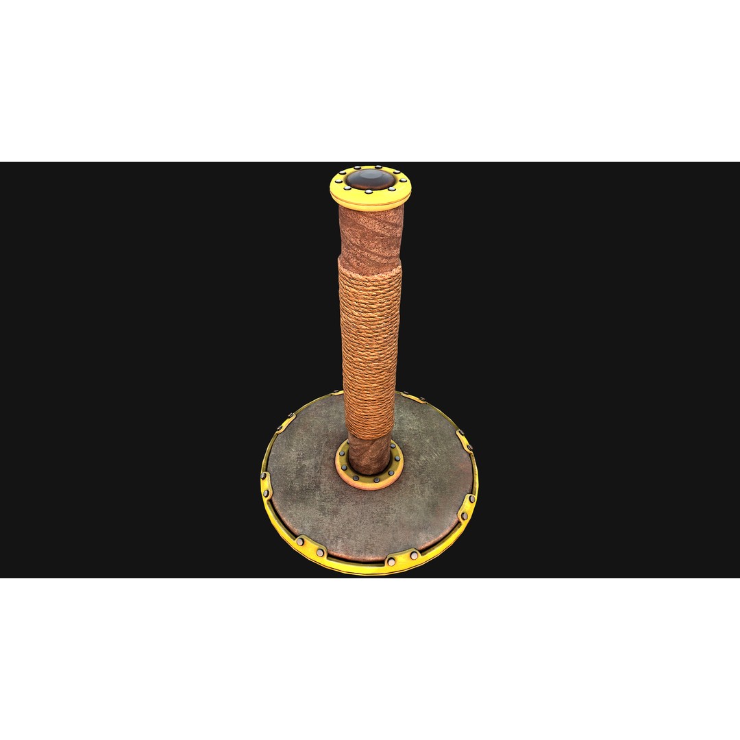 Cat Scratching Post 3D Model – Low Poly Game Asset, PBR Textures - View 11