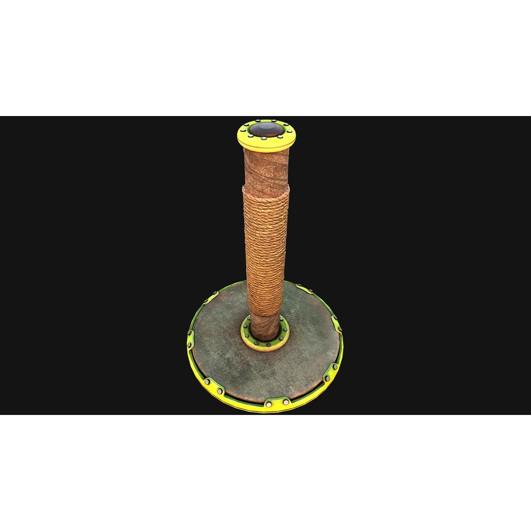 Cat Scratching Post 3D Model – Low Poly Game Asset, PBR Textures - View 12