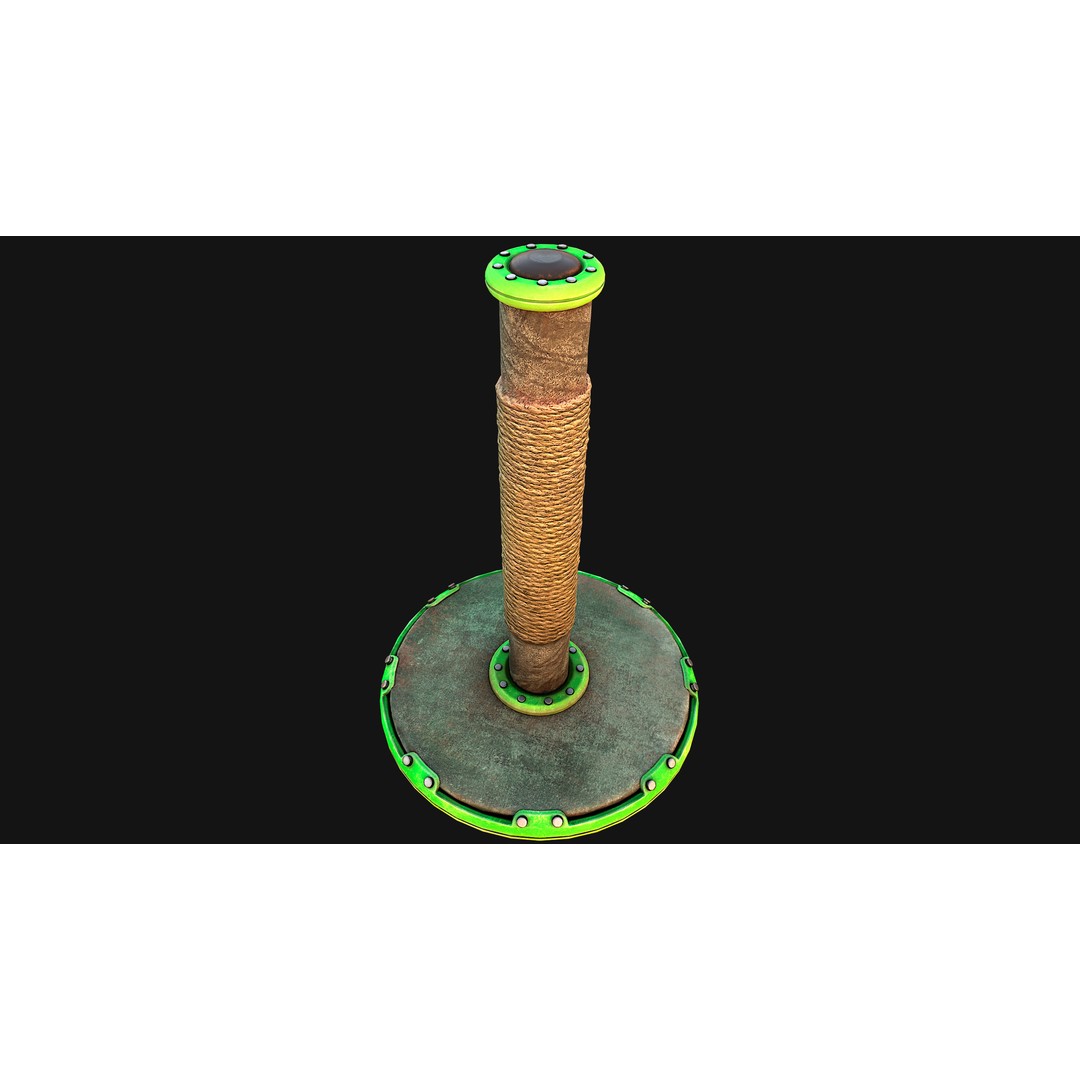 Cat Scratching Post 3D Model – Low Poly Game Asset, PBR Textures - View 13