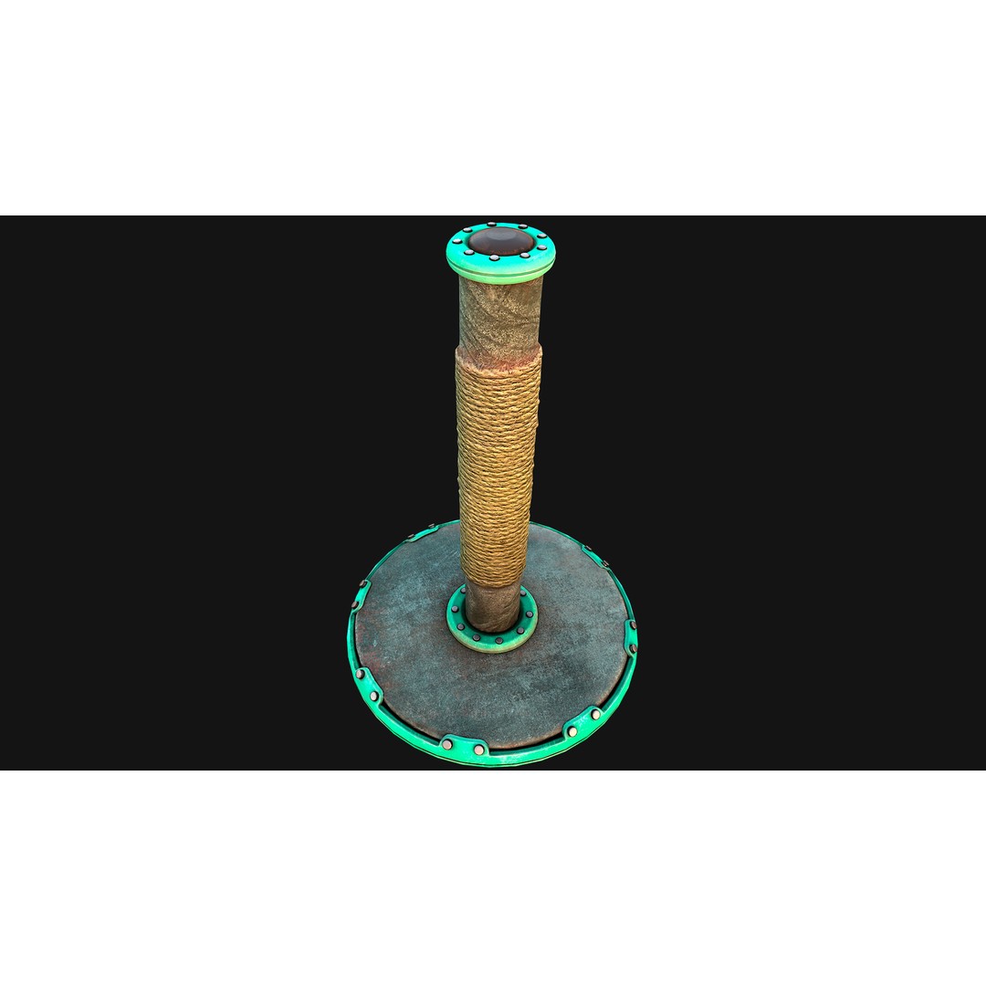 Cat Scratching Post 3D Model – Low Poly Game Asset, PBR Textures - View 14