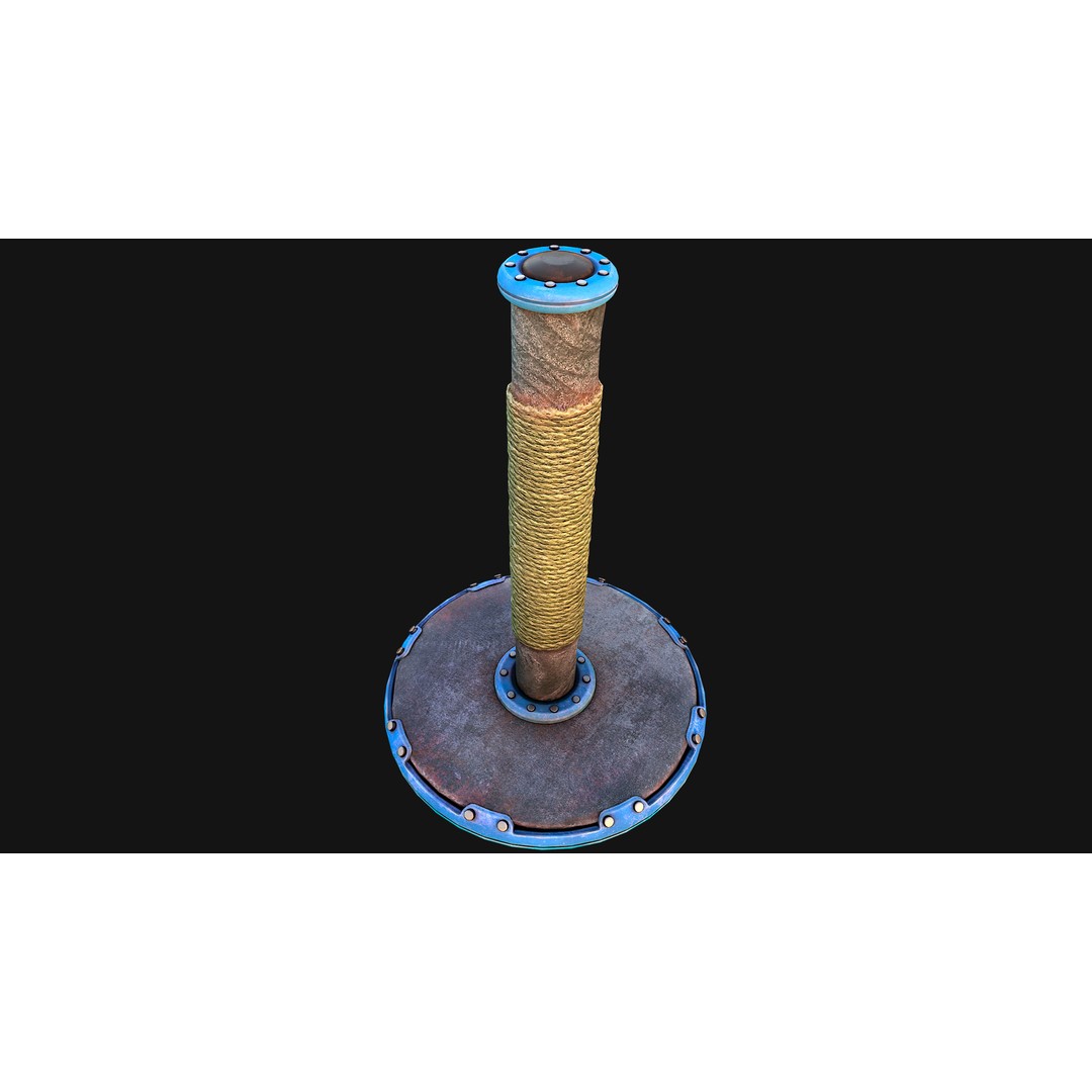 Cat Scratching Post 3D Model – Low Poly Game Asset, PBR Textures - View 15