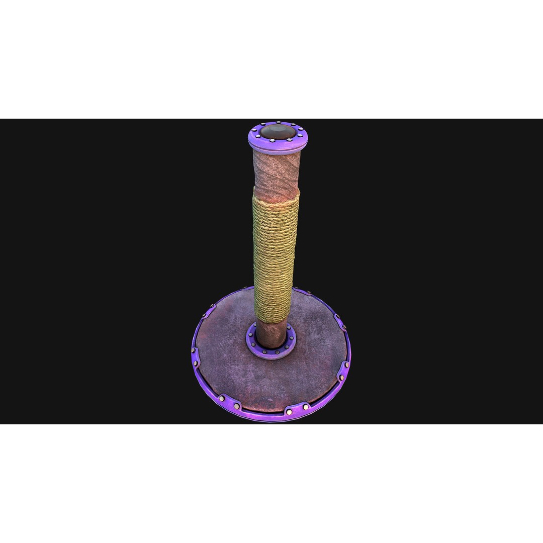 Cat Scratching Post 3D Model – Low Poly Game Asset, PBR Textures - View 16