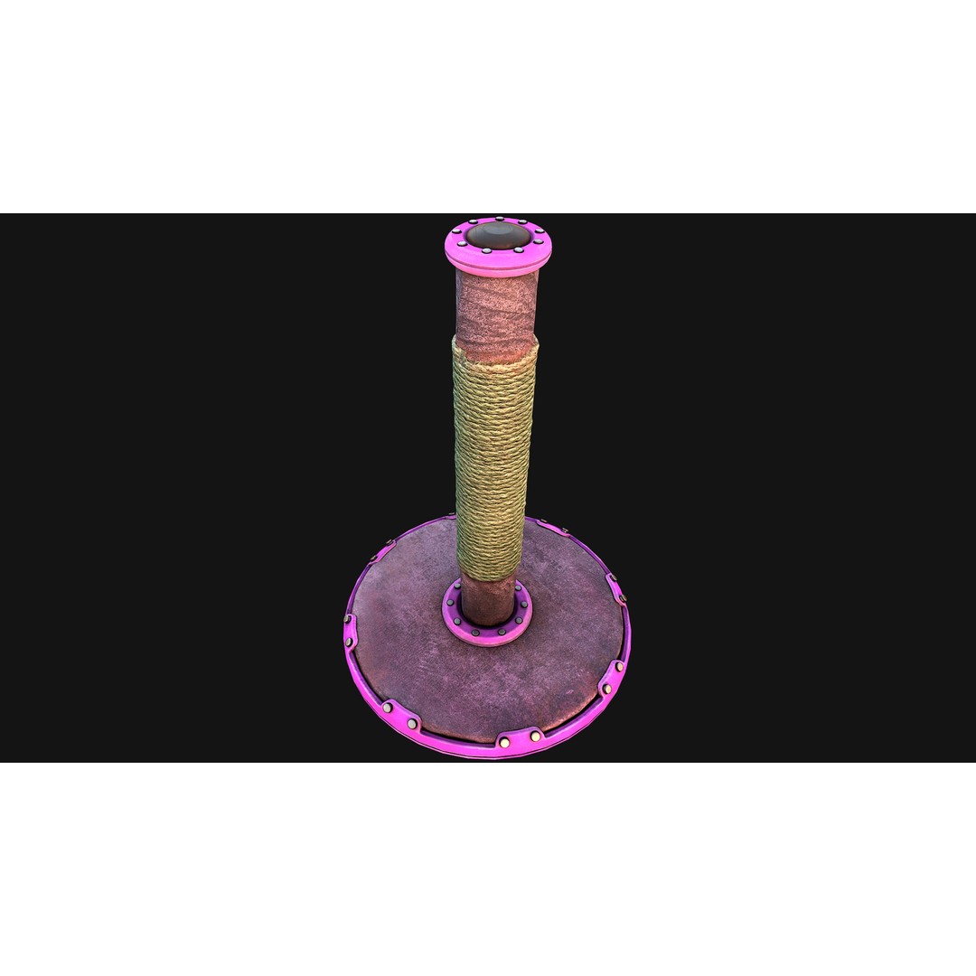 Cat Scratching Post 3D Model – Low Poly Game Asset, PBR Textures - View 17