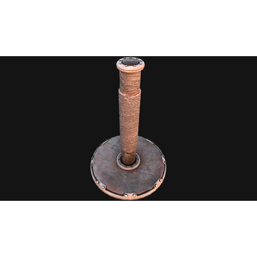 Cat Scratching Post 3D Model – Low Poly Game Asset, PBR Textures - View 18