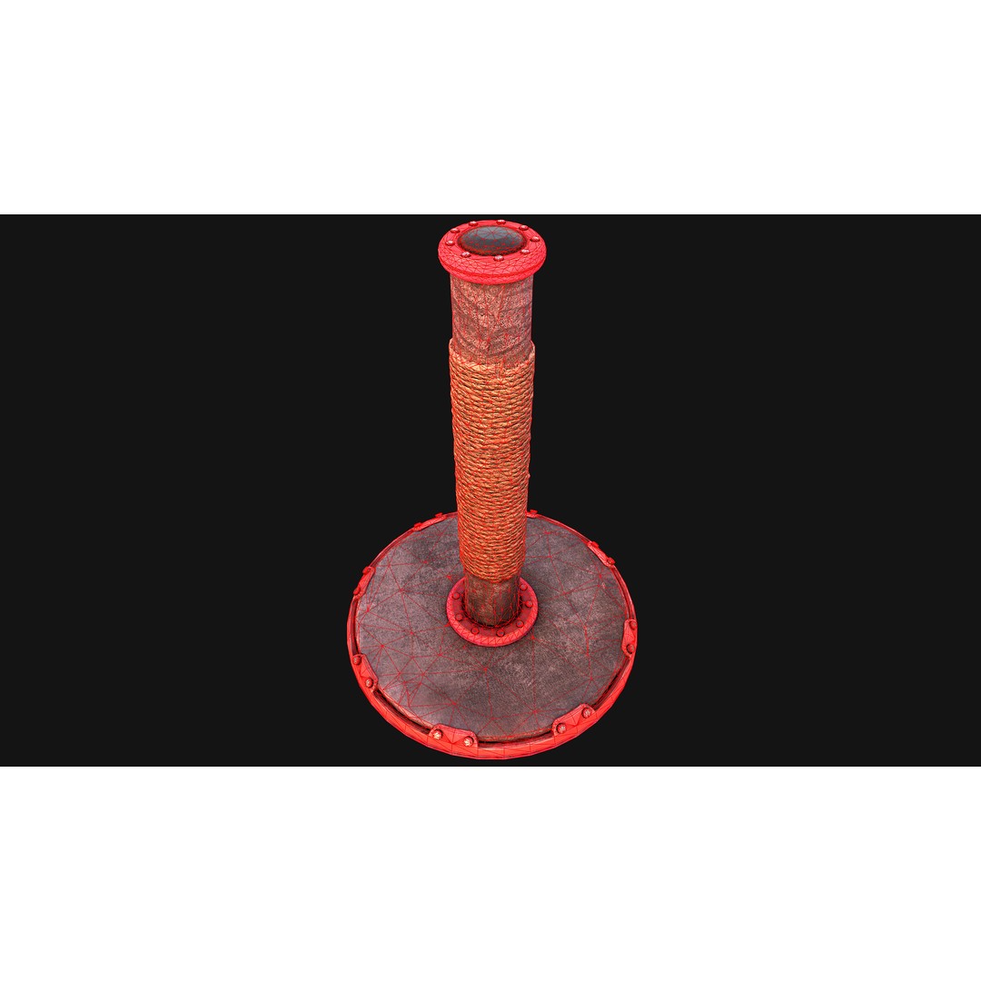 Cat Scratching Post 3D Model – Low Poly Game Asset, PBR Textures - View 19