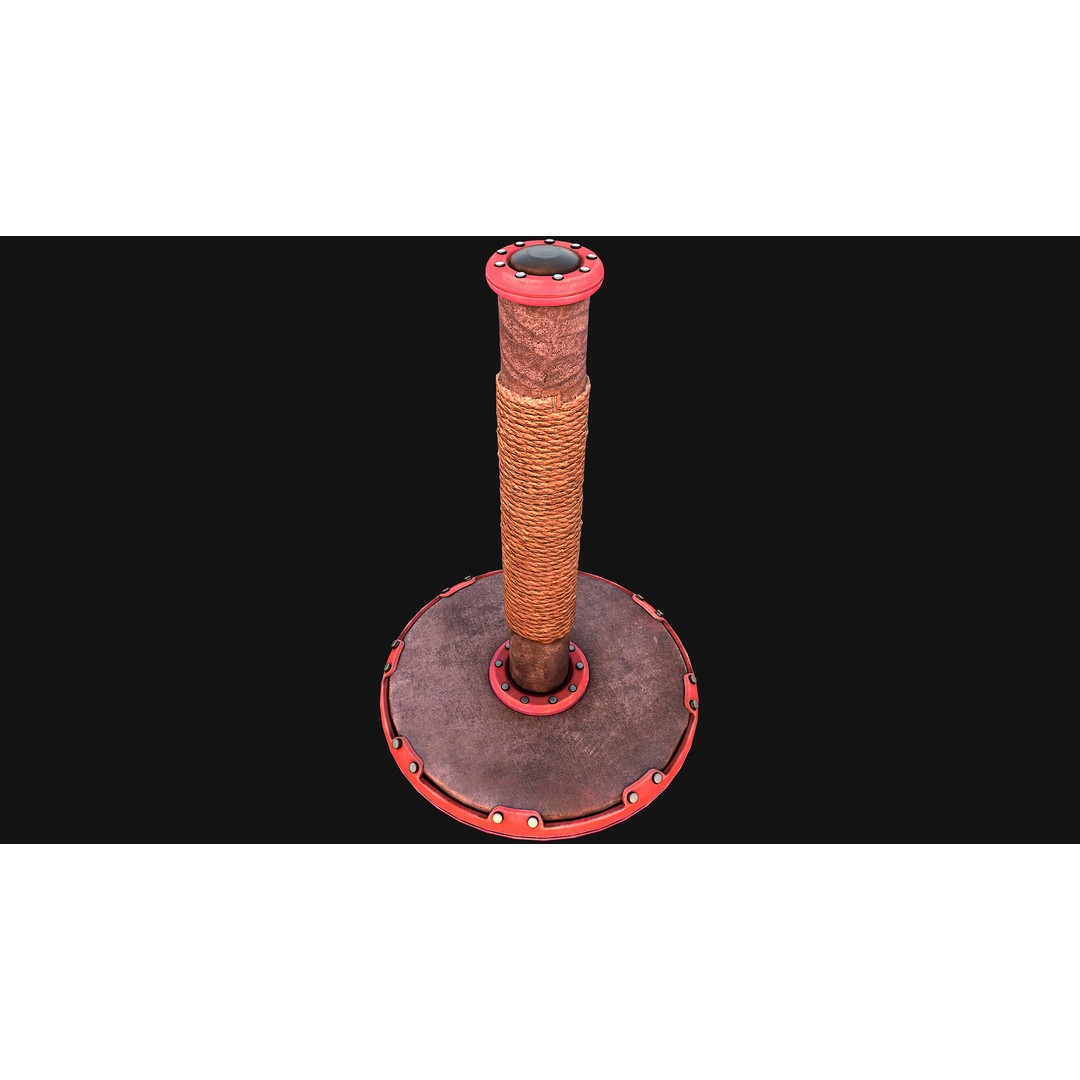 Cat Scratching Post 3D Model – Low Poly Game Asset, PBR Textures - View 21