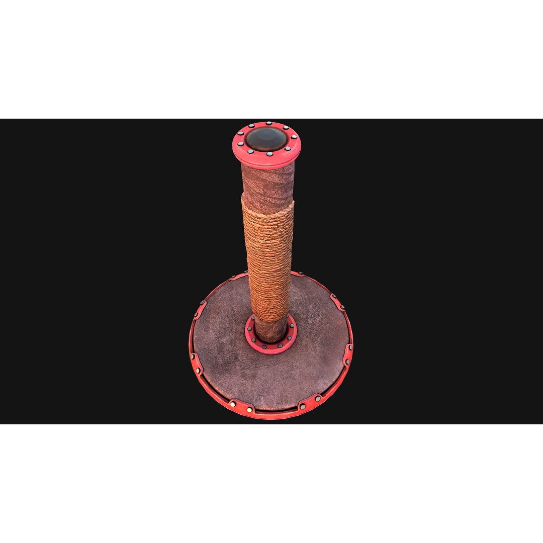 Cat Scratching Post 3D Model – Low Poly Game Asset, PBR Textures - View 23