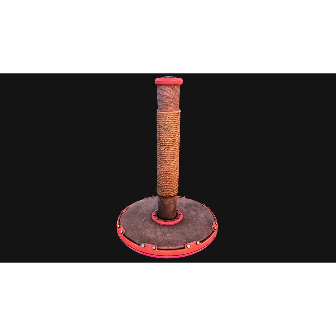Cat Scratching Post 3D Model – Low Poly Game Asset, PBR Textures - View 25
