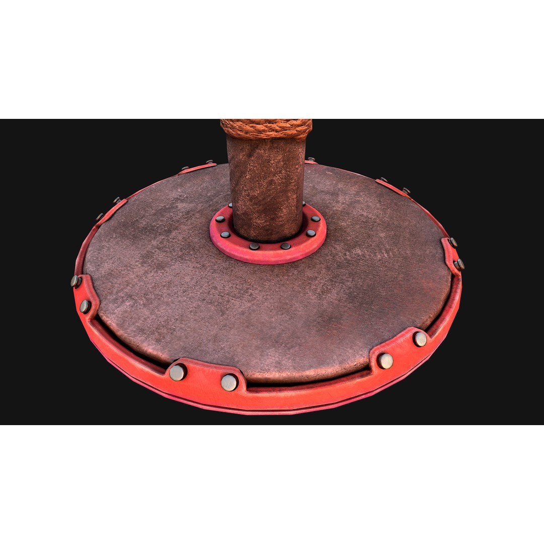 Cat Scratching Post 3D Model – Low Poly Game Asset, PBR Textures - View 28