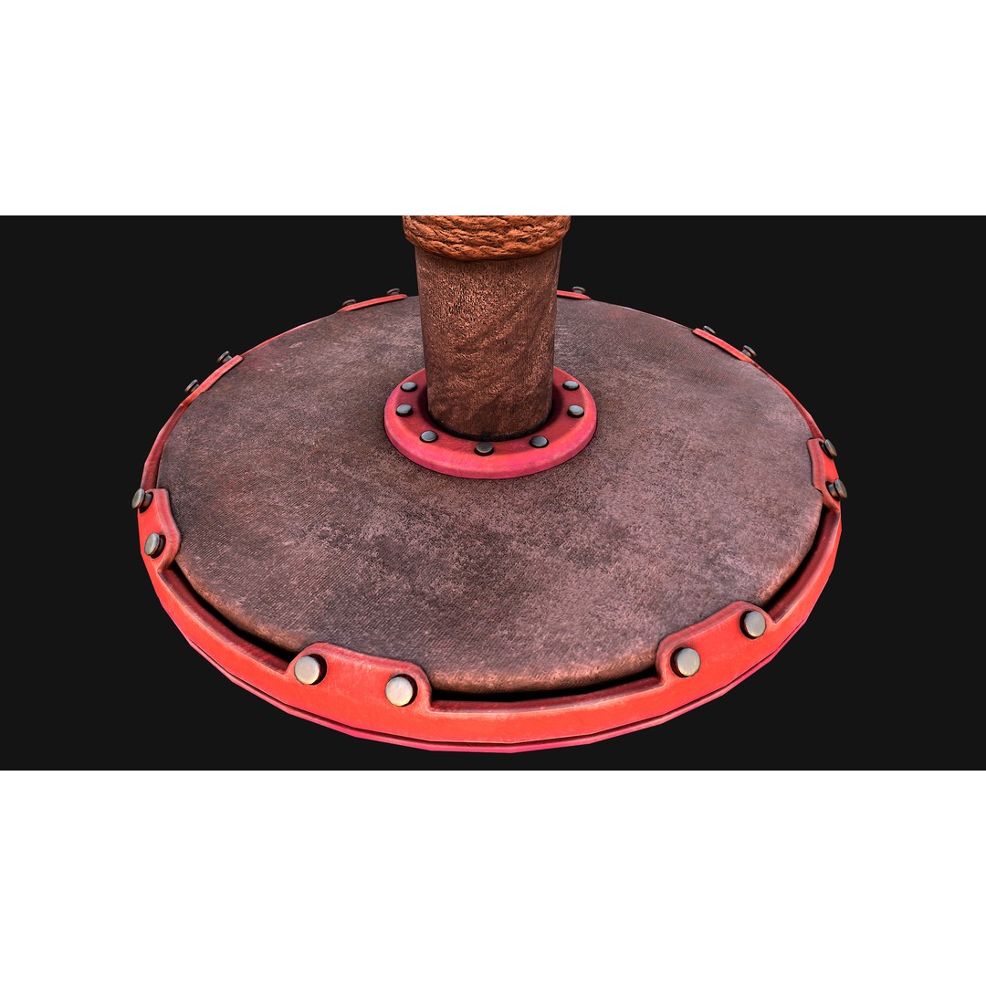 Cat Scratching Post 3D Model – Low Poly Game Asset, PBR Textures - View 30