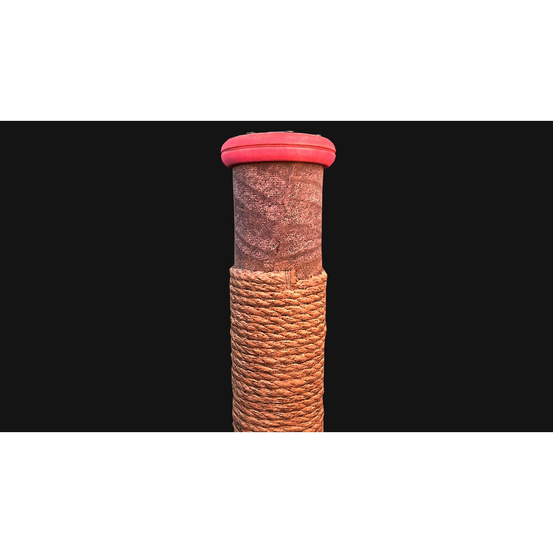 Cat Scratching Post 3D Model – Low Poly Game Asset, PBR Textures - View 32