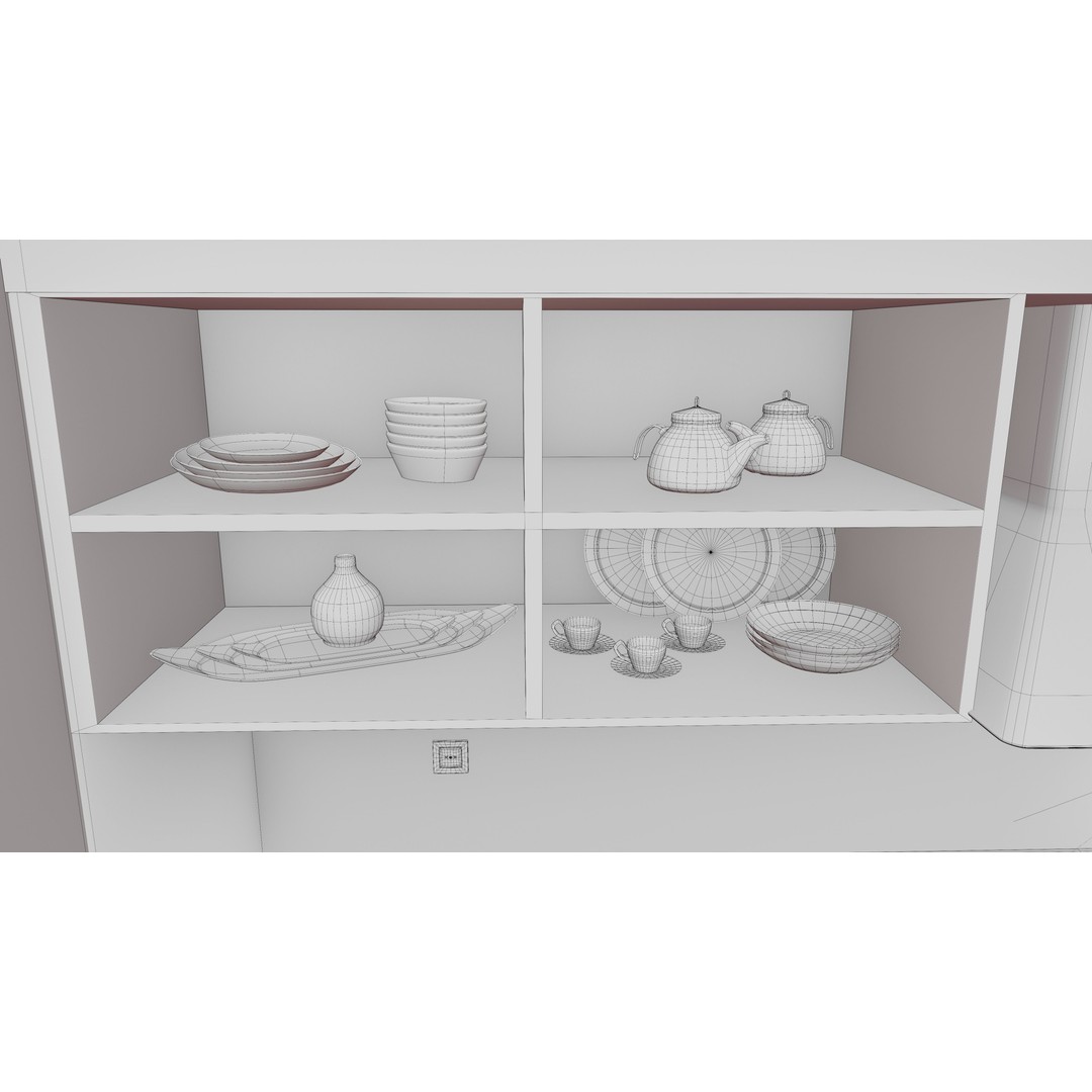 High Detail Kitchen 3D Model – PBR Interior Visualization, Blender