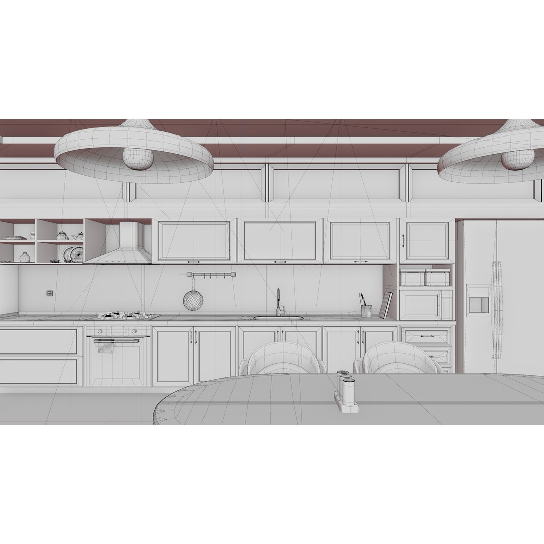High Detail Kitchen 3D Model – PBR Interior Visualization, Blender - View 10
