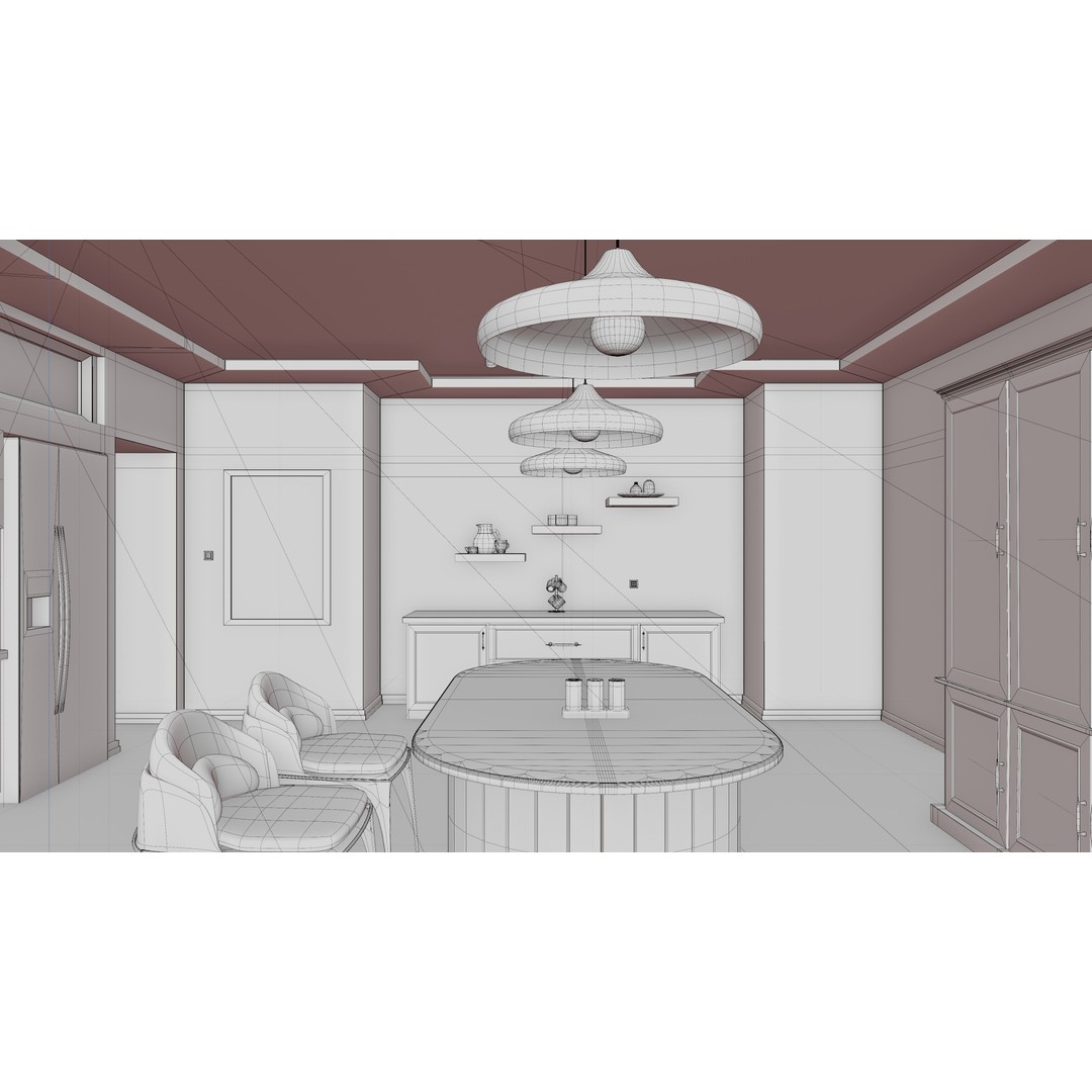 High Detail Kitchen 3D Model – PBR Interior Visualization, Blender - View 11