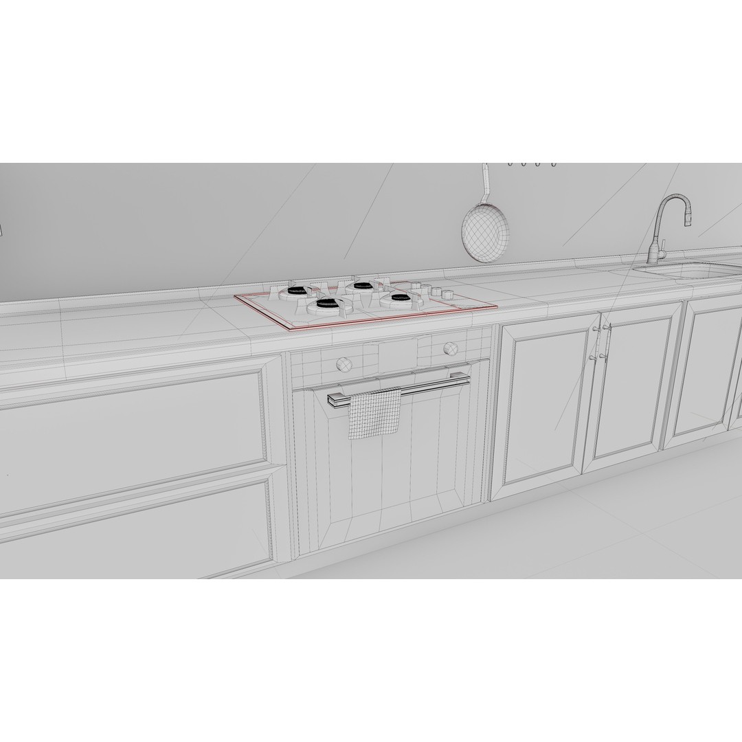High Detail Kitchen 3D Model – PBR Interior Visualization, Blender - View 12
