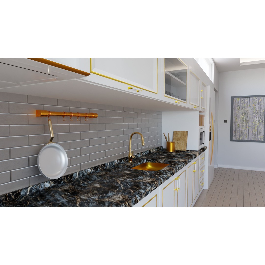 High Detail Kitchen 3D Model – PBR Interior Visualization, Blender - View 6