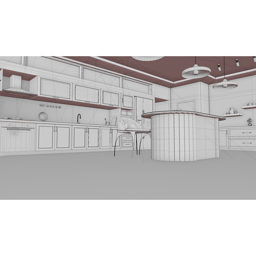High Detail Kitchen 3D Model – PBR Interior Visualization, Blender - View 8
