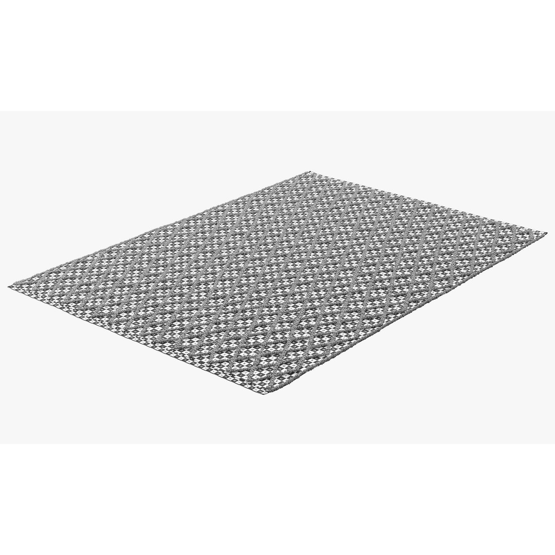 Joybird Demi Rug 3D Model – Handmade Jute & Cotton Rug, FBX, OBJ