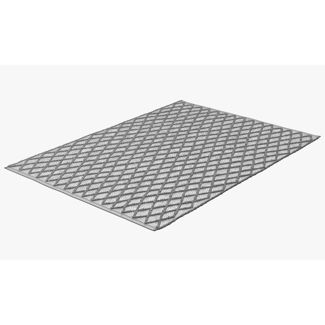 Joybird Demi Rug 3D Model – Handmade Jute & Cotton Rug, FBX, OBJ - View 16
