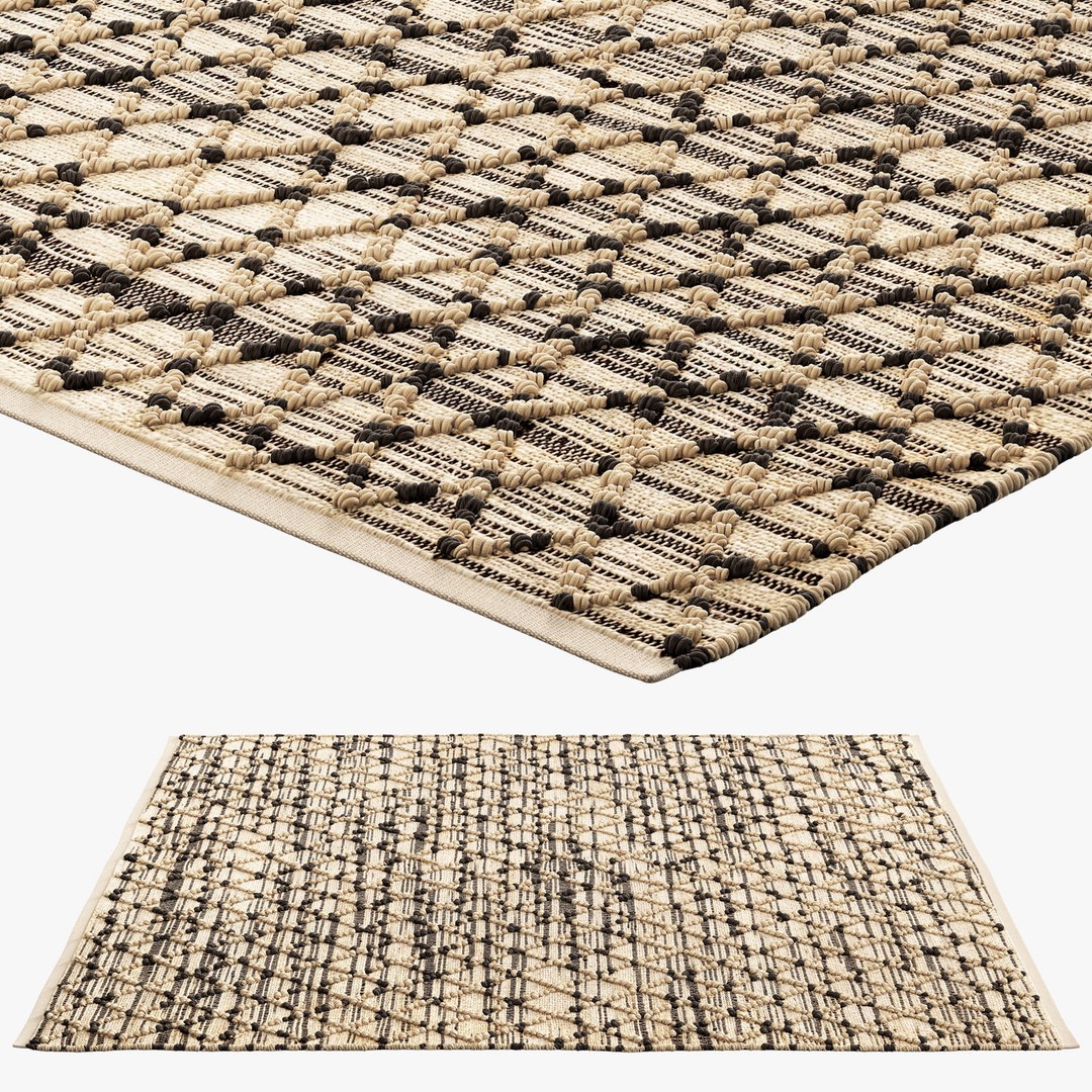 Joybird Demi Rug 3D Model – Handmade Jute & Cotton Rug, FBX, OBJ - View 3