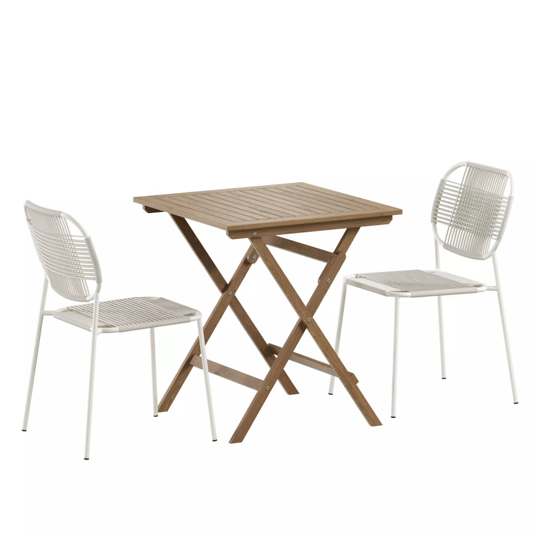 Outdoor Dining Set 3D Model – Wicker Furniture Set, FBX, PBR Textures - View 2