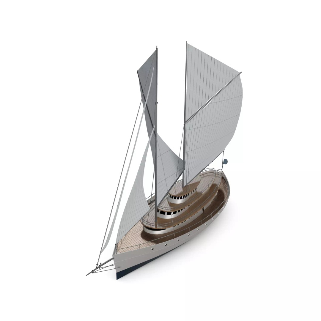 Catamaran 3D Model – Realistic Cruising Watercraft, FBX