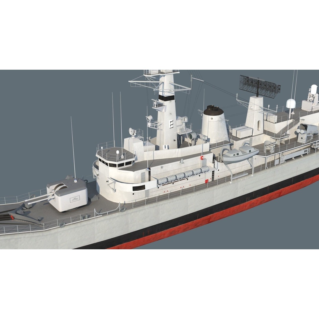 Condell Class Frigate 3D Model – PBR Military Watercraft, FBX - View 11
