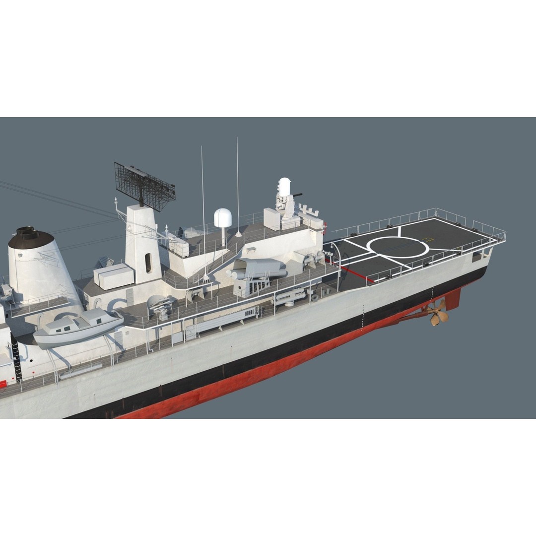 Condell Class Frigate 3D Model – PBR Military Watercraft, FBX - View 12