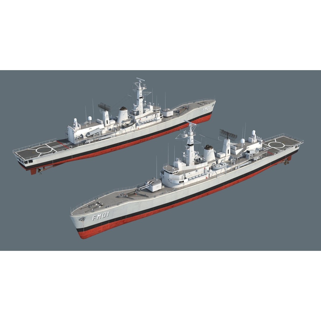 Condell Class Frigate 3D Model – PBR Military Watercraft, FBX - View 14