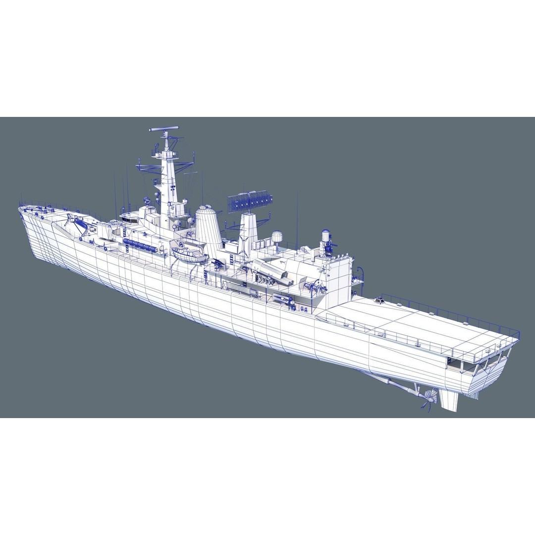 Condell Class Frigate 3D Model – PBR Military Watercraft, FBX - View 16