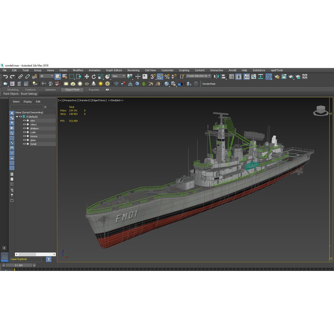 Condell Class Frigate 3D Model – PBR Military Watercraft, FBX - View 17