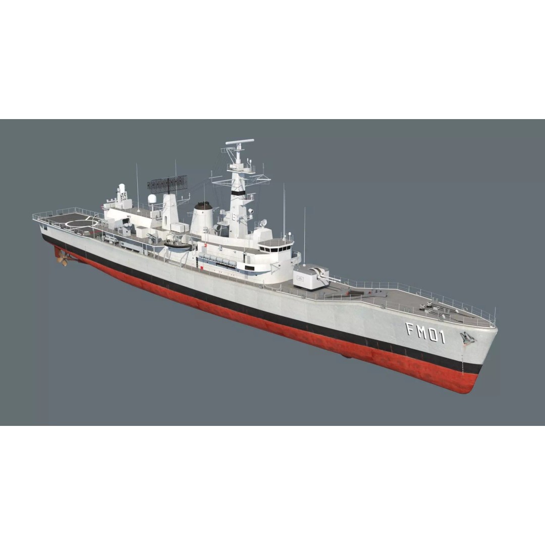 Condell Class Frigate 3D Model – PBR Military Watercraft, FBX - View 2