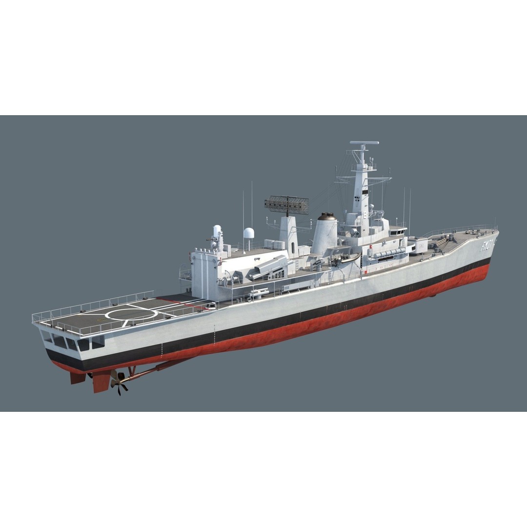 Condell Class Frigate 3D Model – PBR Military Watercraft, FBX - View 4