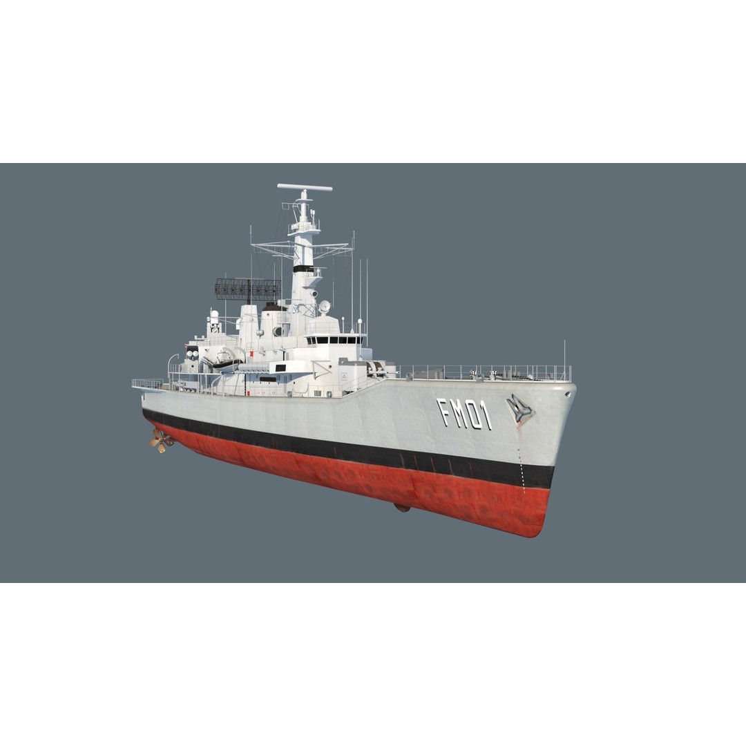Condell Class Frigate 3D Model – PBR Military Watercraft, FBX - View 6