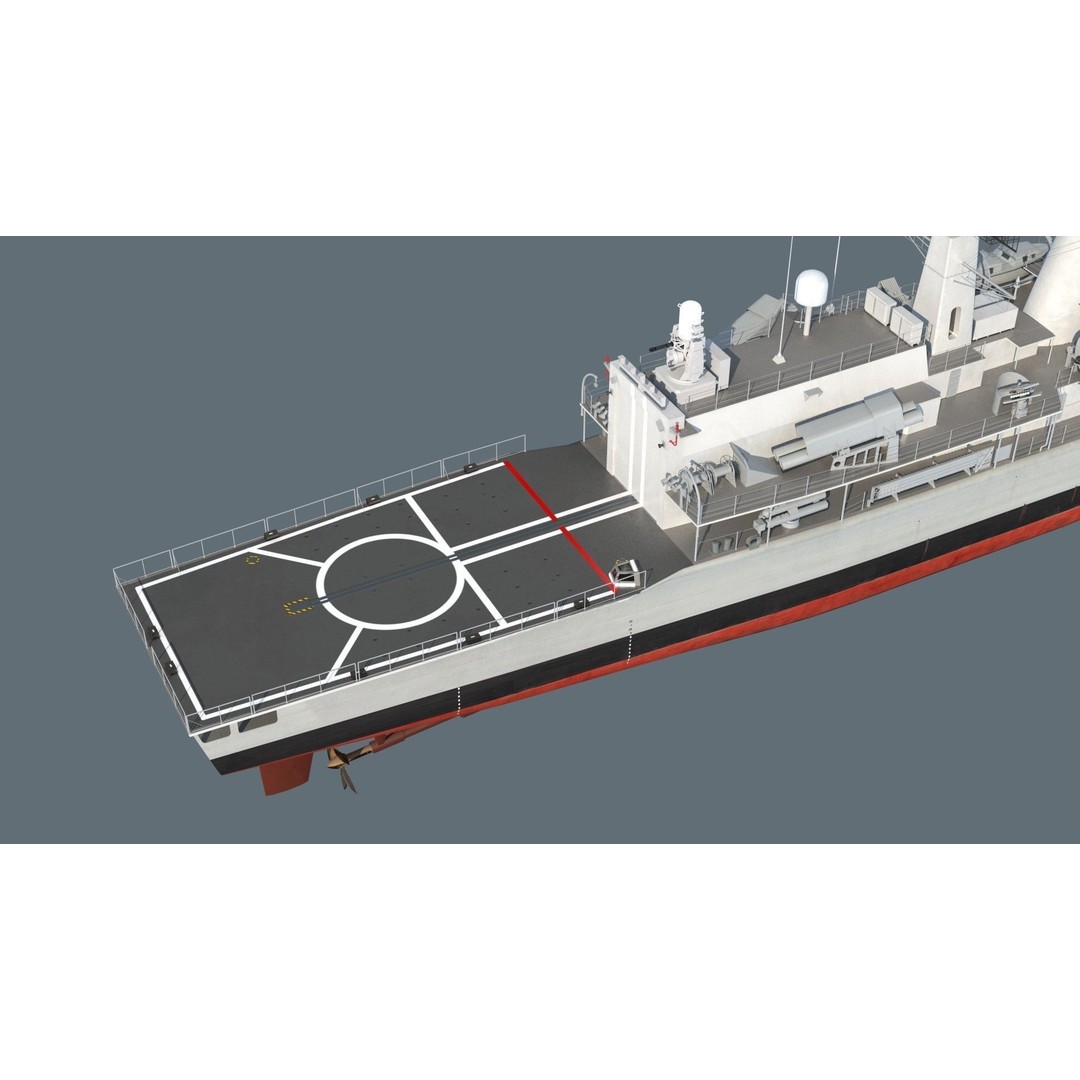 Condell Class Frigate 3D Model – PBR Military Watercraft, FBX - View 7