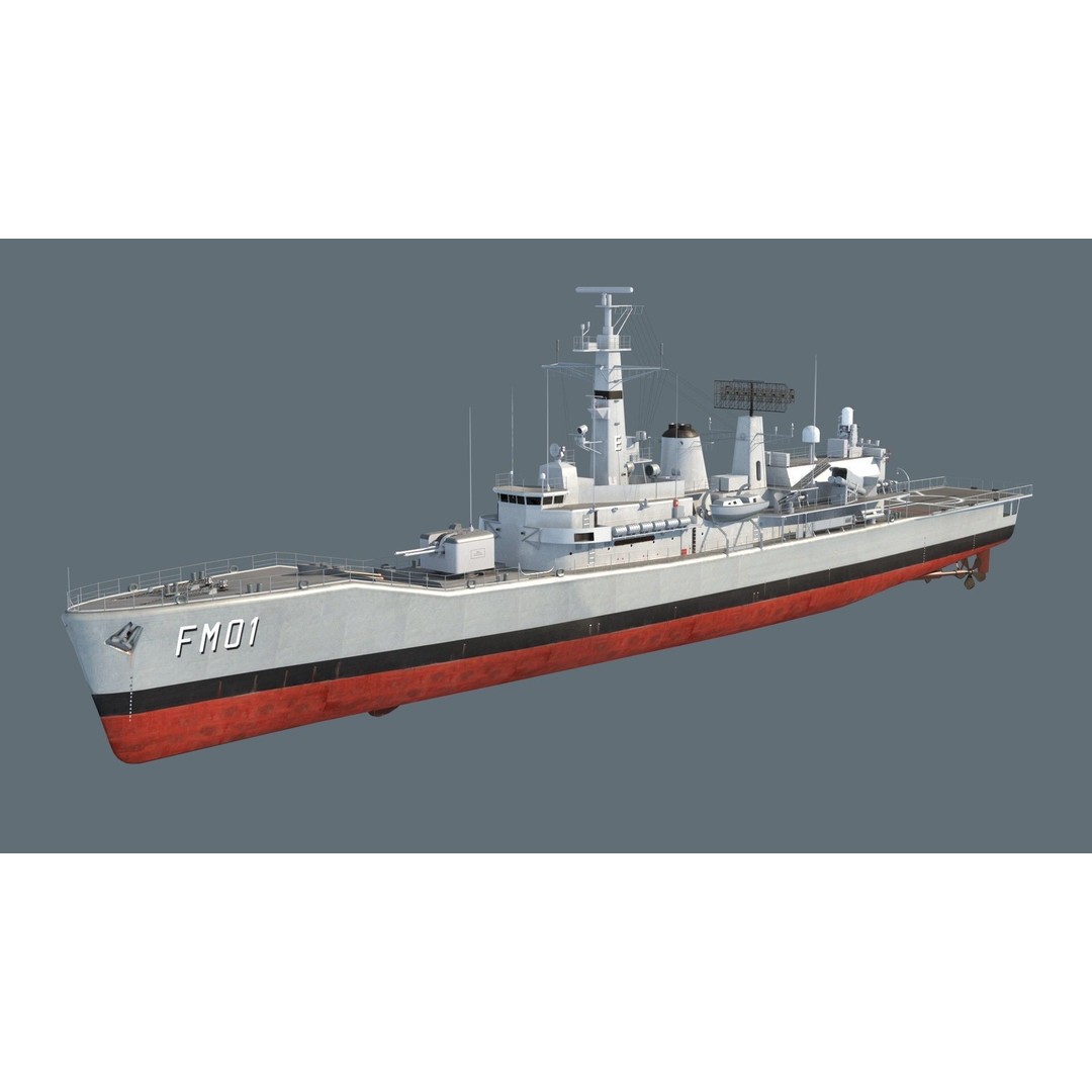 Condell Class Frigate 3D Model – PBR Military Watercraft, FBX - View 8
