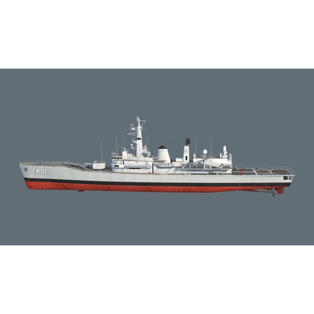 Condell Class Frigate 3D Model – PBR Military Watercraft, FBX - View 9