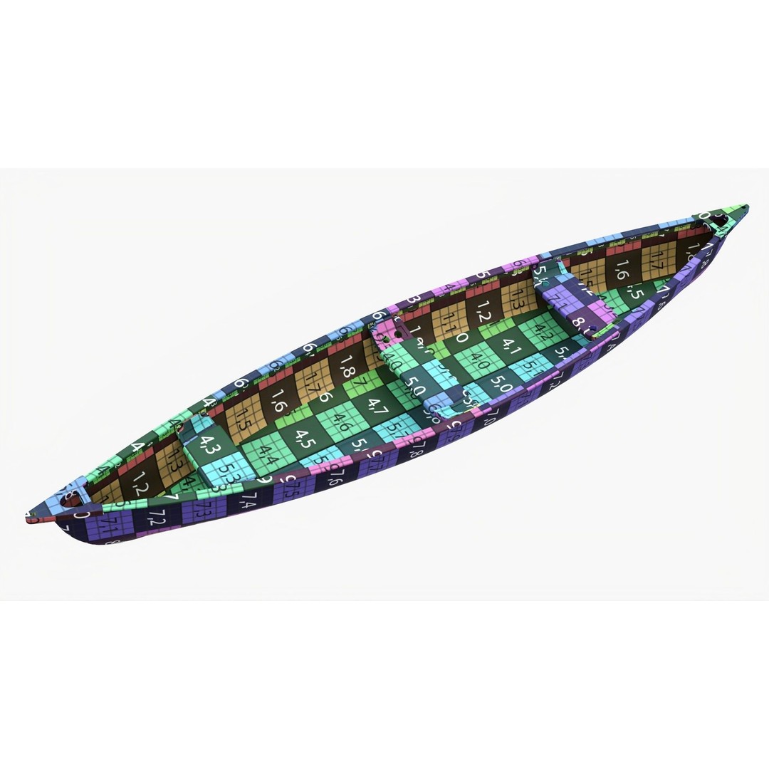 Canoe 3D Model – PBR Textured Recreational Watercraft, FBX/OBJ - View 13