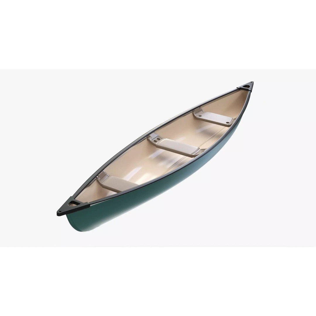 Canoe 3D Model – PBR Textured Recreational Watercraft, FBX/OBJ - View 2
