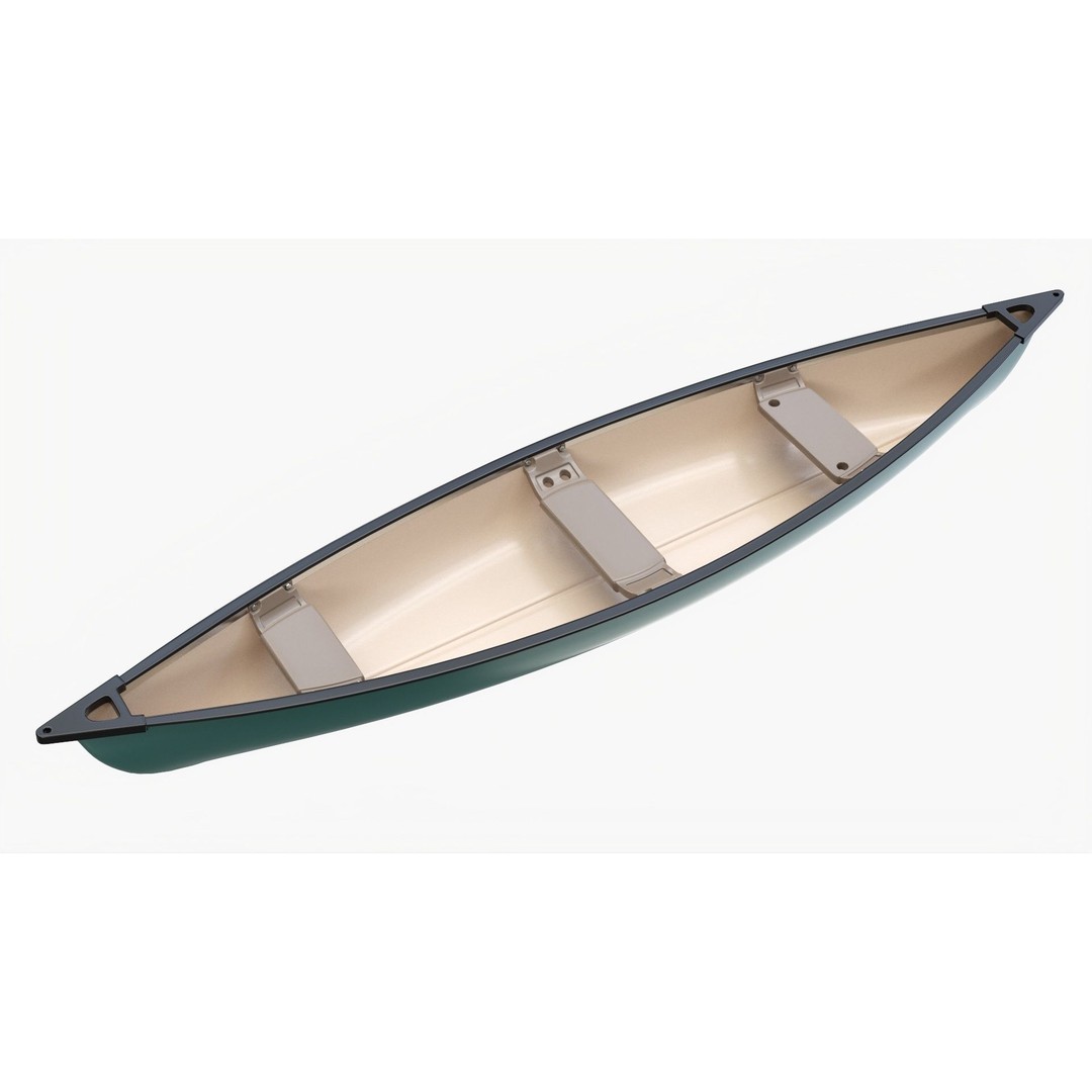 Canoe 3D Model – PBR Textured Recreational Watercraft, FBX/OBJ - View 3