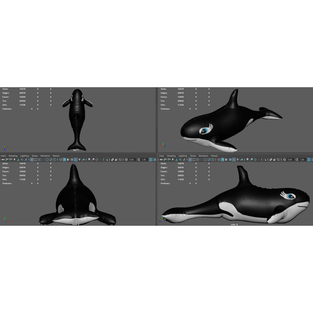 Orca Float 3D Model – Low Poly PBR Asset for Games and Animation - View 10