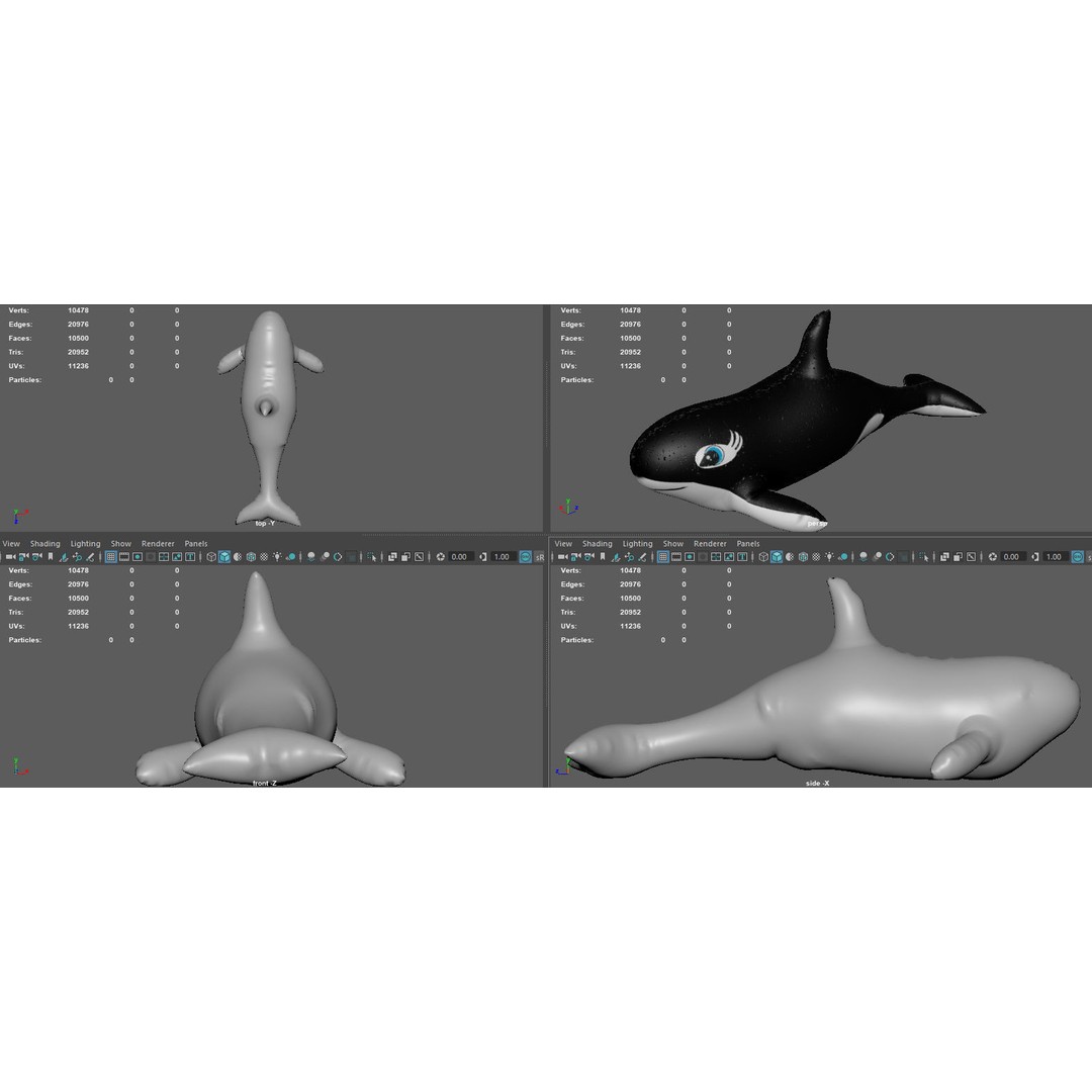 Orca Float 3D Model – Low Poly PBR Asset for Games and Animation - View 11