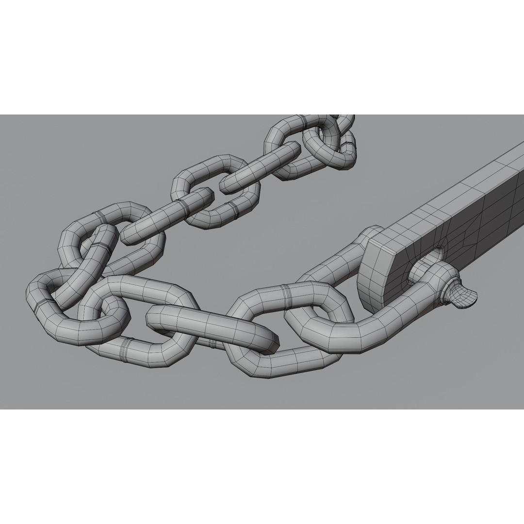 Danforth Anchor 3D Model – PBR Textured Set with Chain and Shackles - View 13