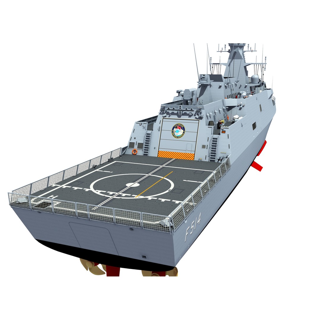 TCG KINALIADA 3D Model – Detailed Turkish Milgem Class Corvette, FBX - View 10
