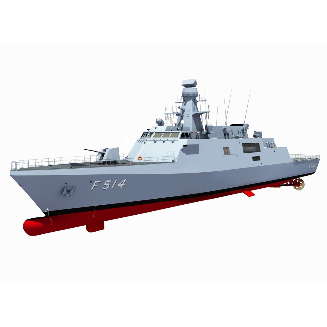TCG KINALIADA 3D Model – Detailed Turkish Milgem Class Corvette, FBX - View 12