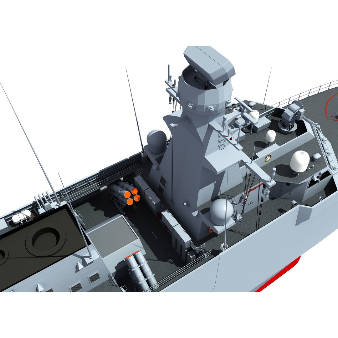 TCG KINALIADA 3D Model – Detailed Turkish Milgem Class Corvette, FBX - View 14