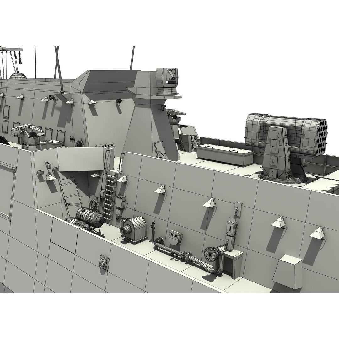 TCG KINALIADA 3D Model – Detailed Turkish Milgem Class Corvette, FBX - View 16