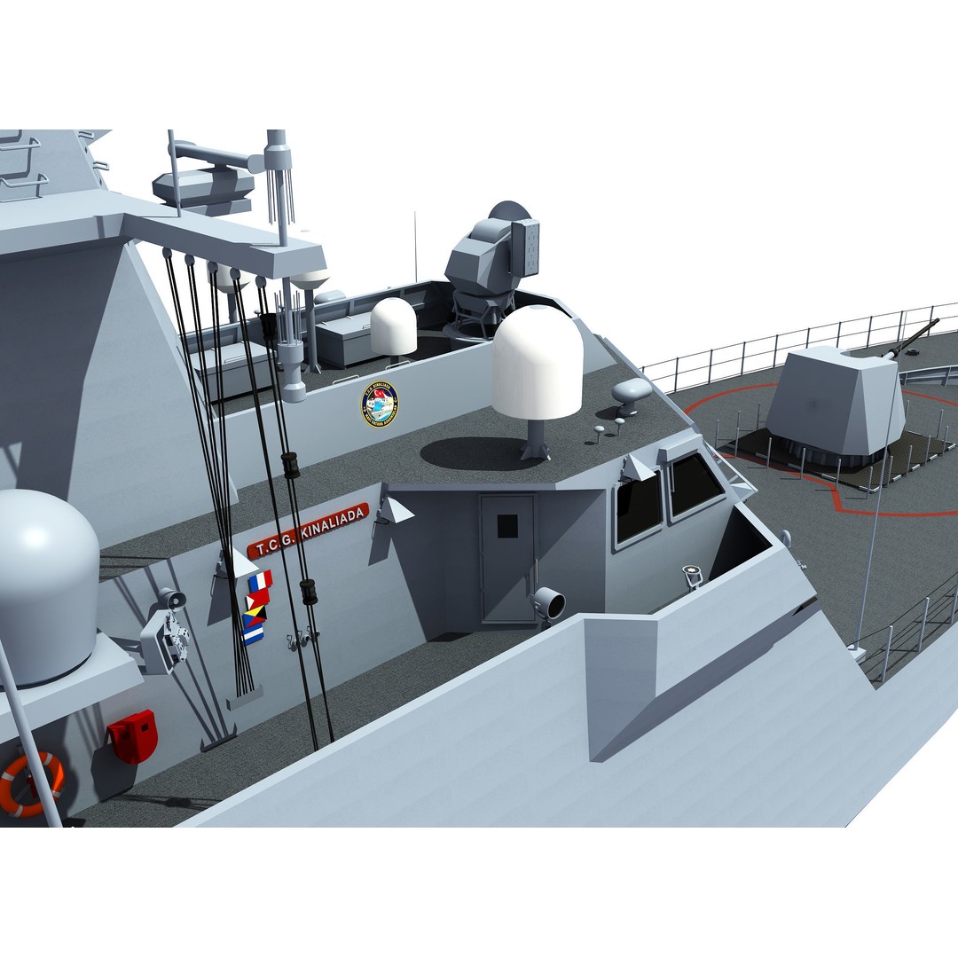 TCG KINALIADA 3D Model – Detailed Turkish Milgem Class Corvette, FBX - View 18