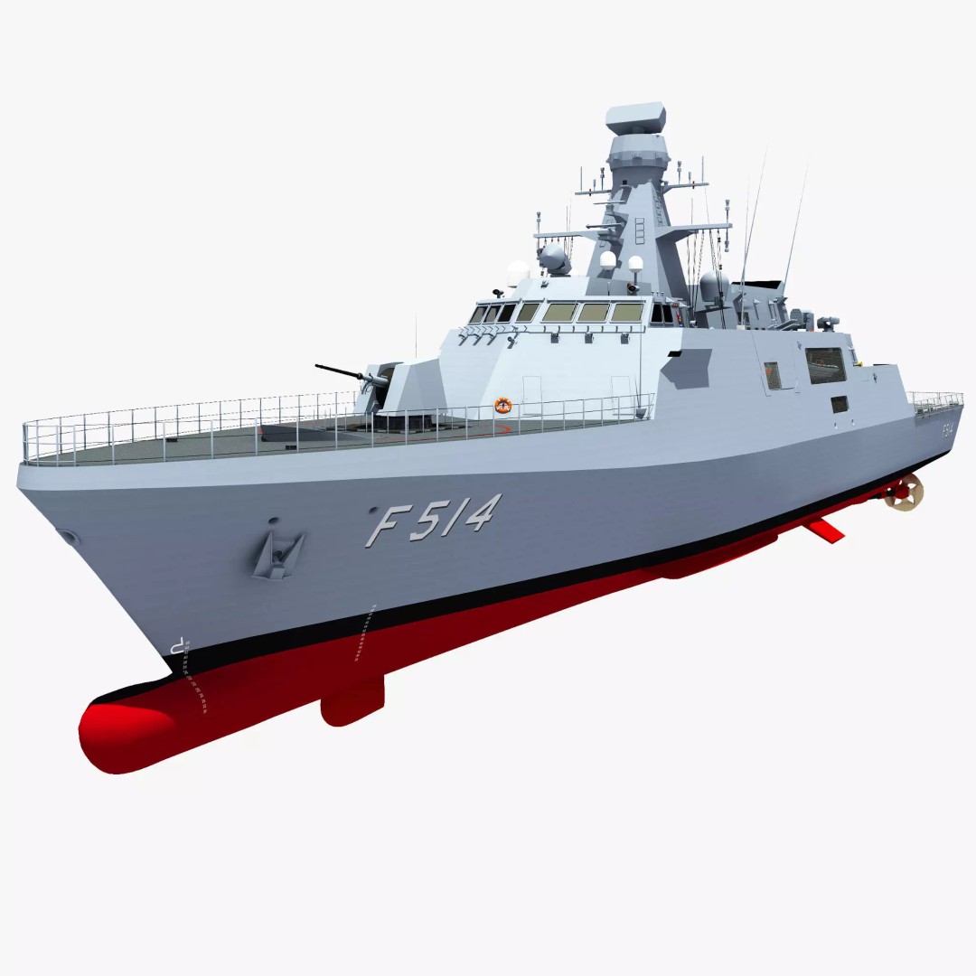 TCG KINALIADA 3D Model – Detailed Turkish Milgem Class Corvette, FBX - View 2