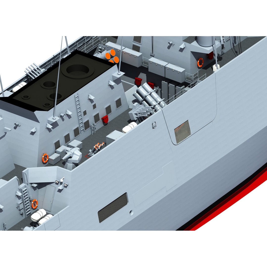 TCG KINALIADA 3D Model – Detailed Turkish Milgem Class Corvette, FBX - View 20